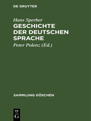 cover image of Geschichte der deutschen Sprache